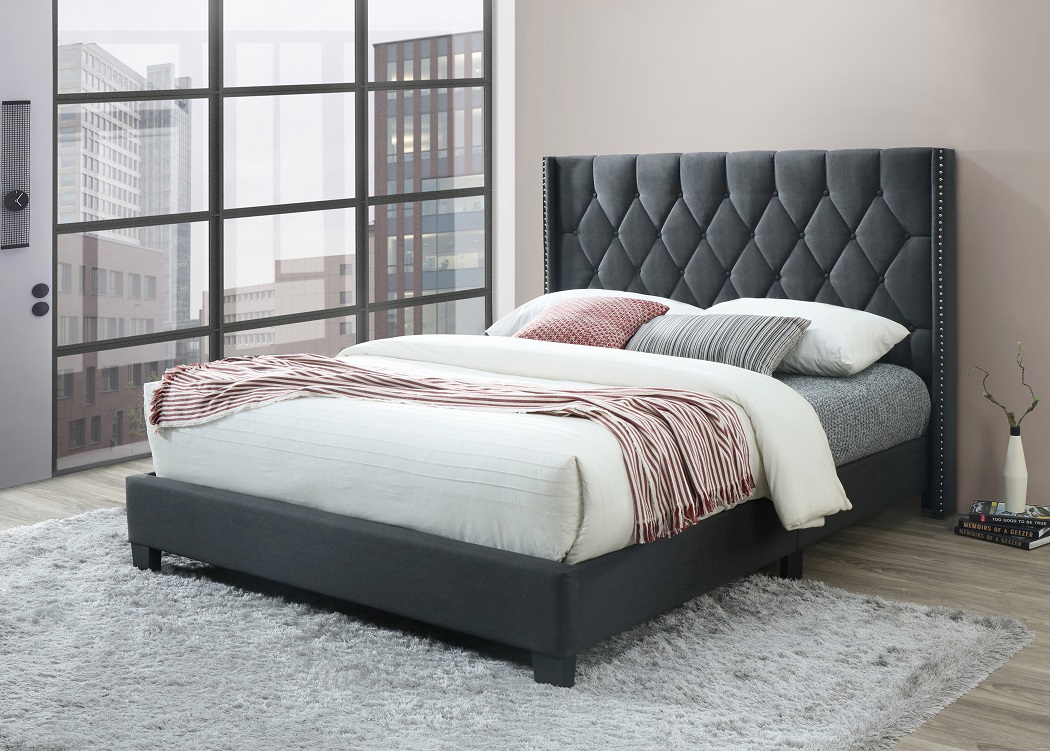 Knox Velvet Pink Upholstered Bed – WoodPeckerz Furniture